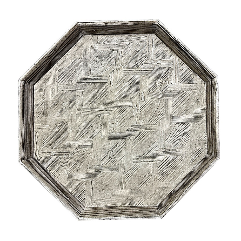 BARBARA  BARRY Collection Vintage Large Octagonal Tray 24”x2.5” Larch